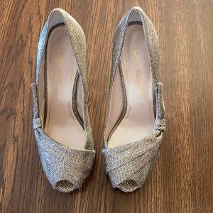 Sparkly open toed heels worn once for prom